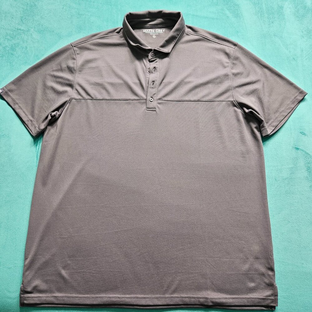 Matte Grey Men's Golf Polo, Dark Grey size 2XL XXL
